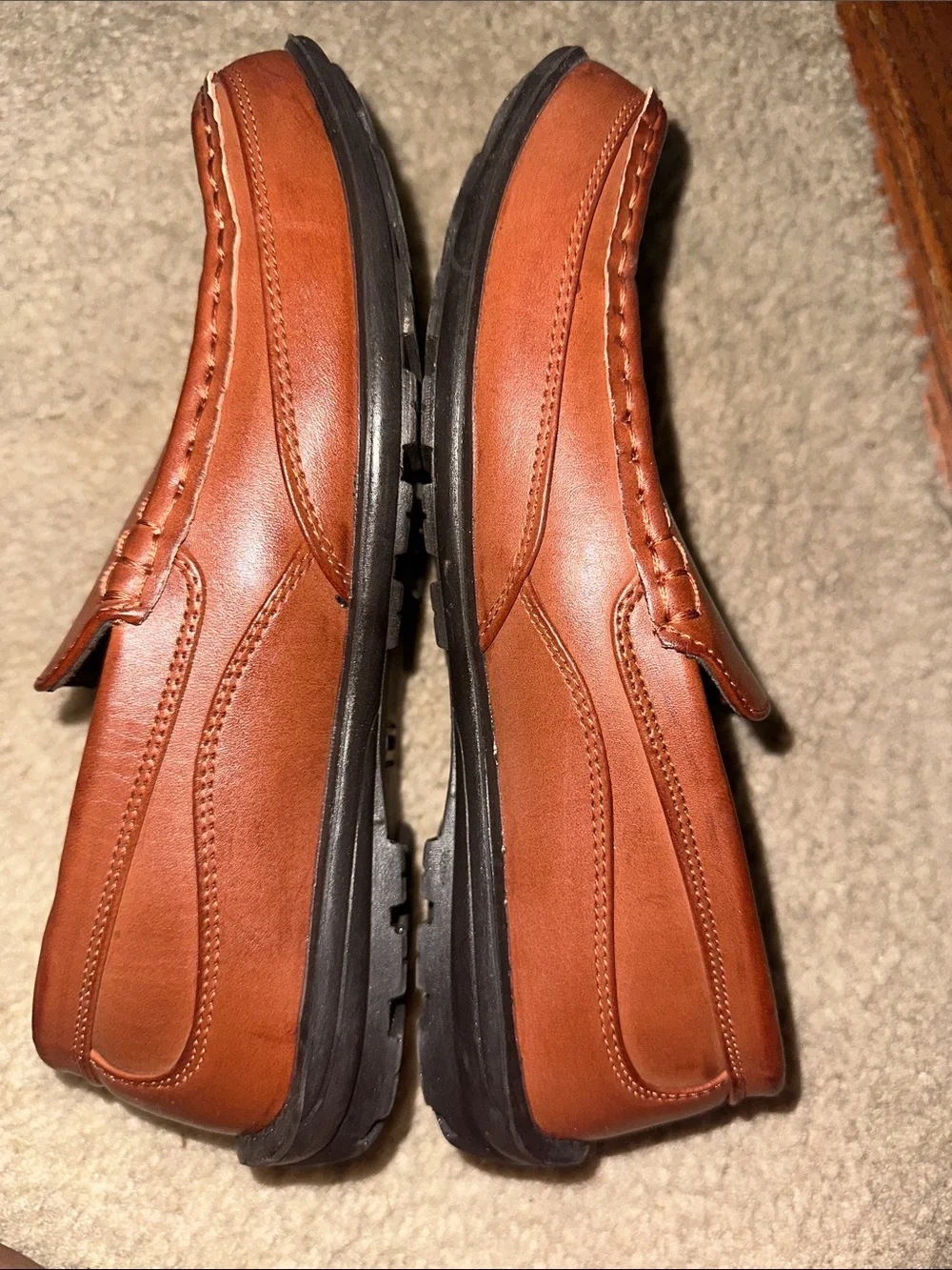 Deer Stags Brown Leather Slip-On Moccasins